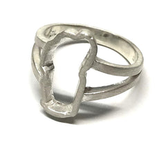 Sterling Silver Medium Lake Tahoe Outline- Size 7