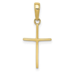 14 Karat Yellow Gold Polished Cross Pendant