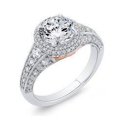 14K White & Rose Gold Diamond Engagement Ring- Special Order Only