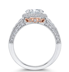 14K White & Rose Gold Diamond Engagement Ring- Special Order Only