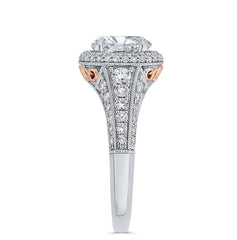 14K White & Rose Gold Diamond Engagement Ring- Special Order Only