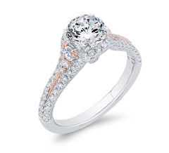 14K White & Rose Gold Diamond Engagement Ring- Special Order Only