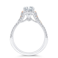 14K White & Rose Gold Diamond Engagement Ring- Special Order Only