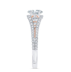 14K White & Rose Gold Diamond Engagement Ring- Special Order Only