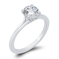 14K White Gold Solitare Diamond Engagement Ring- Special Order Only
