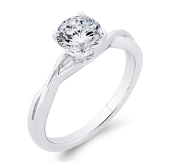 14K White Gold Solitare Diamond Engagement Ring- Special Order Only