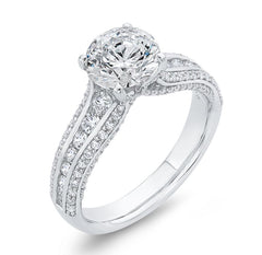 14K White Gold Solitare Diamond Engagement Ring- Special Order Only