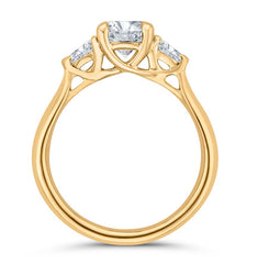 14K Yellow Gold Diamond 3 Stone Engagement Ring- Special Order Only