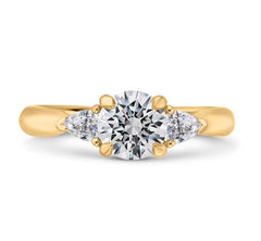 14K Yellow Gold Diamond 3 Stone Engagement Ring- Special Order Only