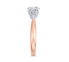 14K White & Rose Gold Diamond 3 Stone Engagement Ring- Special Order Only