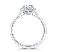 14K White Gold Diamond Halo Engagement Ring- Special Order Only