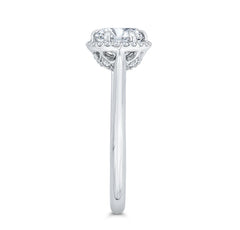 14K White Gold Diamond Halo Engagement Ring- Special Order Only
