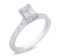 14 Karat White Gold Emerald Cut Diamond Engagement Ring- Special Order Only