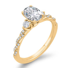 14 Karat Yellow Gold Diamond 3 Stone Engagement Ring- Special Order Only