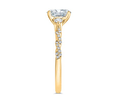 14 Karat Yellow Gold Diamond 3 Stone Engagement Ring- Special Order Only
