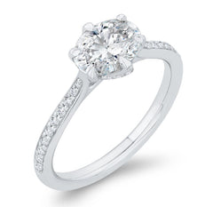 14 Karat White Gold Oval Diamond Engagement Ring- Special Order Only