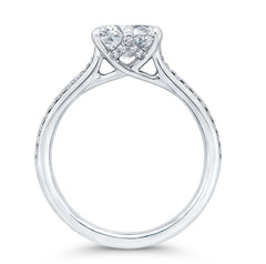 14 Karat White Gold Oval Diamond Engagement Ring- Special Order Only