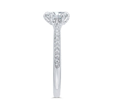 14 Karat White Gold Oval Diamond Engagement Ring- Special Order Only