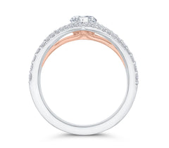 14 Karat White & Rose Gold Diamond Engagement Ring- Special Order Only