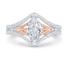 14 Karat White & Rose Gold Diamond Engagement Ring- Special Order Only
