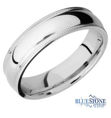 6mm Cobalt Domed Band w/ Polished Middle & Milgrain Edges