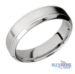 6mm Cobalt Band with Flat Grooved Edges(Satin Middle/Polished Edges)