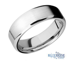 7mm Cobalt Band w/ Satin Middle & Polished Beveled Edges