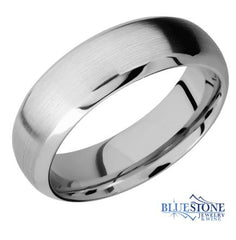 7mm Cobalt Domed Band w/ Satin Middle & Polished Beveled Edges