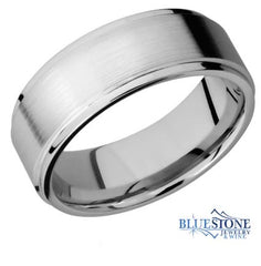 8mm Cobalt Band with Flat Grooved Edges (Angle Stone/Polished)