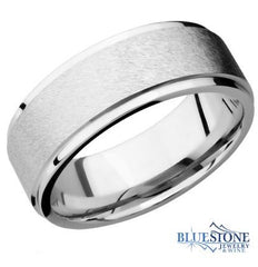 8mm Cobalt Band with Flat Grooved Edges (Angle Stone/Polished)