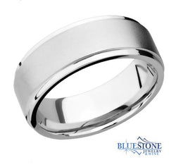 8mm Cobalt Band with Flat Grooved Edges (Bead Middle/Polished Edges)