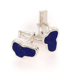 Medium Lake Tahoe Lapis Cuff Links