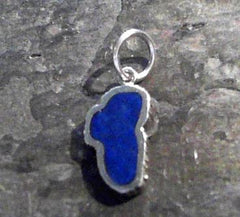 Medium Sterling Silver Lake Tahoe Charm with Lapis on Jump Ring.
Meas