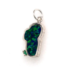 Medium Sterling Silver Lake Tahoe Charm on a Jump Ring with Lab Grown