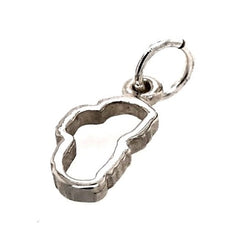 Small Sterling Silver Outline of Lake Tahoe Charm on a Jump Ring. Made