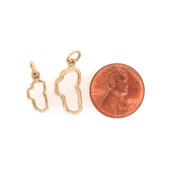 Medium Yellow Gold Lake Tahoe Outline Charm for Charm Bracelet