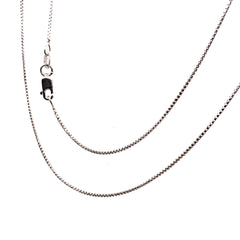 18 14 Karat White Gold Diamond Cut Rounded Box Chain