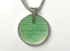 Fine Silver Enamel Truckee Pendant of Donner Lake & Rainbow Bridge in
