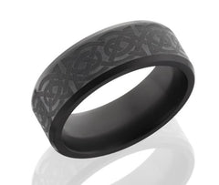 Solid Black Diamond 8mm Polished Wedding Band-size 10