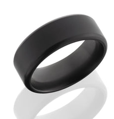 Beveled Solid Black Diamond Band-size 9