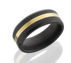 Black Diamond and Gold 8mm Band- Size 10
