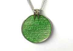 Fine Silver Enamel Emerald Bay California Pendant