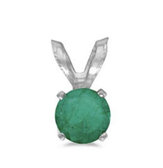 14 Karat White Gold Pendant with One 5mm Round Emerald.
Chain is Sold