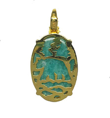 Large Sterling Silver and 14 Karat Yellow Gold Vermeil Lake Tahoe Pend