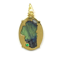 Large Sterling Silver with 14 Karat Yellow Gold Vermeil (plated) Lake