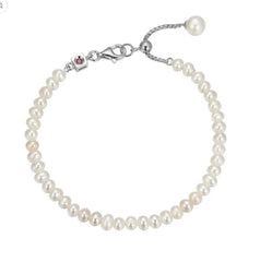 Silver Pearl Adjustable Bracelet- 7.5"