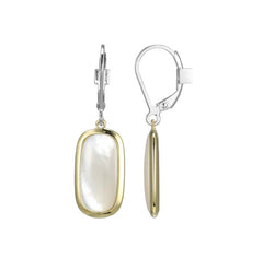Sterling Silver and 14KY Gold Plated Earrings w/ Mother of Pearl