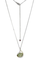 Sterling Silver Necklace with CZs and Amzonite- 20 Inches