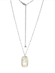Sterling Silver 14KY Gold Plated Necklace w/ Mother of Pearl -20"