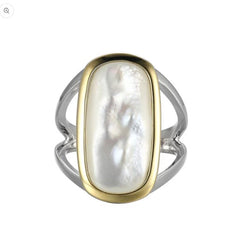 Silver Ring with Mother of Pearl- Sz. 7
